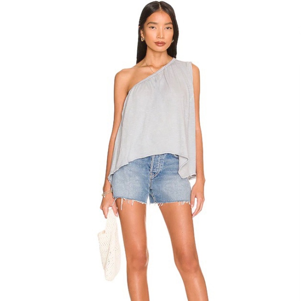 Free People Spring Break One Shoulder Top in Gray Dawn size XS